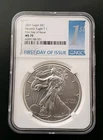 2021 EAGLE S$1 Heraldic Eagle T-1 NGC MS 70 First Day Of Issue #7166