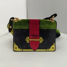 Prada Cahier Velvet Leather Shoulder Bag 2Way Crossbody Multicolour W20×H14×D7cm