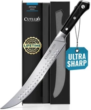 Butcher Knife – 10″ Cimeter Breaking Knife, Razor Sharp Forged High Carbon Ge...