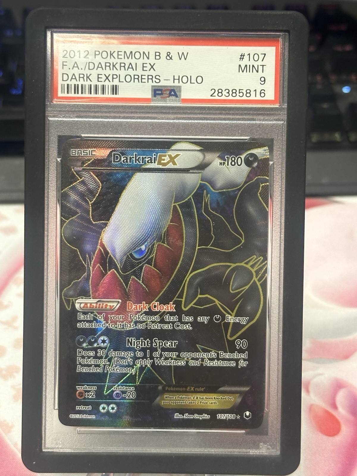 PSA 9 MINT Darkrai EX 107 Dark Explorers Full Art #107/108