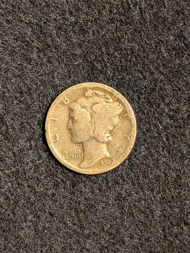 1923 Mercury Silver Dime AG