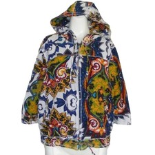 CHICO'S Jacket, 2/L, Hooded, Zipper front, Pockets, 3/4 roll sleeves