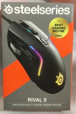 SteelSeries Rival 5 Gaming Mouse with 9 Programmable Buttons and 18k CPI TrueM 1