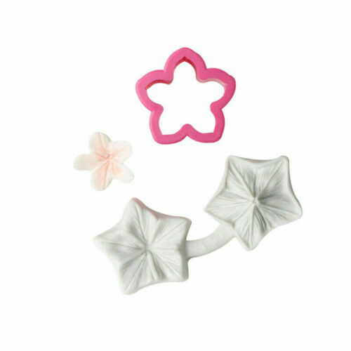 Tool Flower Petal Silicone Fondant Mold Cake Decor Sugarcraft Mould DIY + Cutter