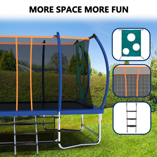 8X14FT Outdoor Square Trampoline - Heavy Duty, ASTM, Ideal for Kids & Adults - Picture 5 of 15