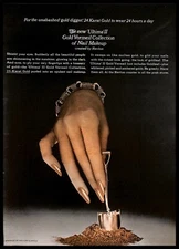 1967 Revlon Ultima II Nail Makeup Vintage PRINT AD Gold Vermeil Beauty