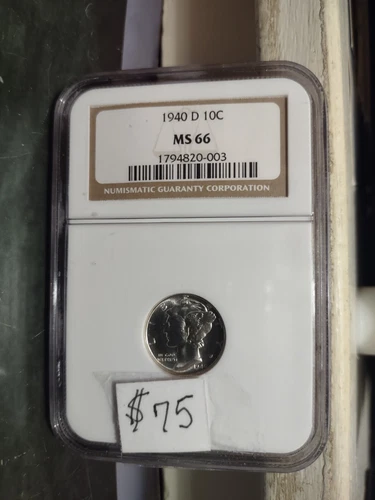 SUPERB OGH 1940 D US WINGED LIBERTY DIME NGC MS 66 RAREPQ GEM GREAT BANDS!