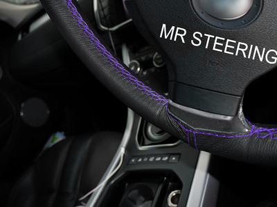 Custom Steering Ltd Steering Wheel Cover Genuine Leather A3 MK1 96-03 Purple Double Stitch