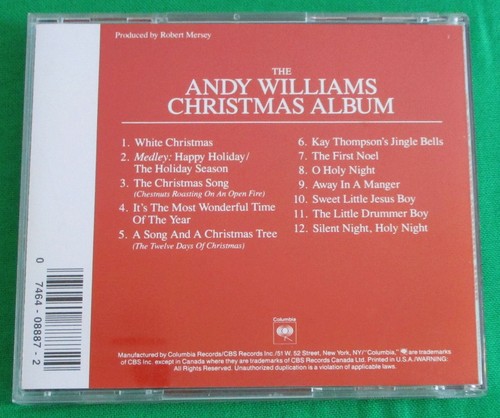 3 Andy Williams CD Christmas Album Million Seller Songs Aloha Sweetheart - Imagen 3 de 15