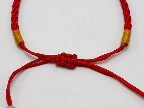 10 Pezzi Corda Rosso Nero Intrecciata Amore Fortunato Corda Giada Perline Bracciali Regolabili - Foto 7 di 14