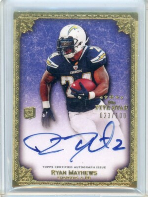 2010 TOPPS FIVE STAR #A-RM RYAN MATHEWS AUTOGRAPH RC (SD CHARGERS) 062025