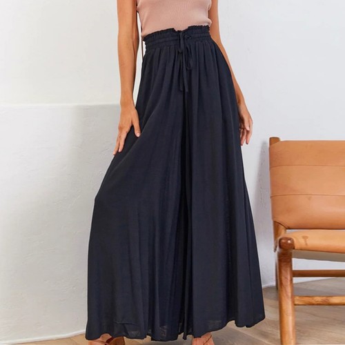 Wide Leg Pants for Women Casual Loose High Waisted Lounge Flowy Pants w/ Pockets - Picture 10 of 13