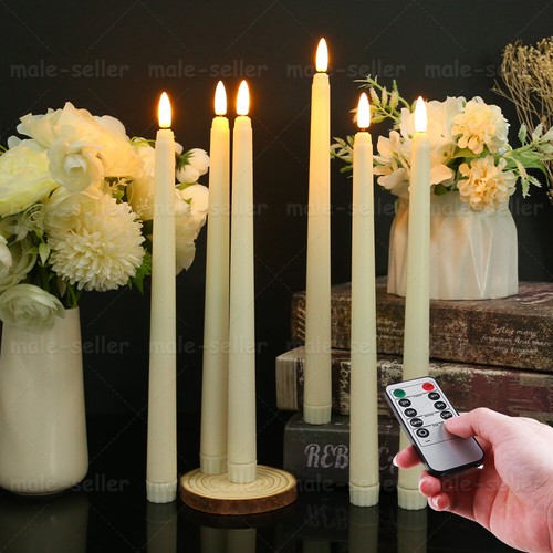 12x Ivory White Flameless Flickering LED Candles light with 10-Key Timer Remote - Picture 8 of 21