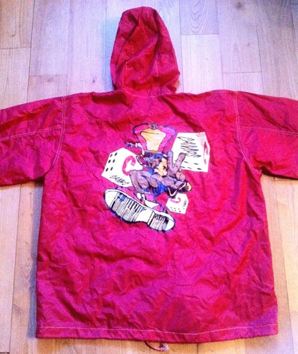 FRENCH 1980s CAMPS HIP HOP MEN HOODED WINDBREAKER JACKET~ PACKABLE & HIP BAG ~L - Picture 2 of 12