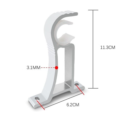 2 pz supporto bastone per tende spesso lega di alluminio supporto a parete bastone per tende - Foto 7 di 11