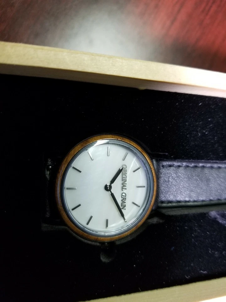 Original Grain Minimalist Wood Watch Mother Of Pearl New With Tags - Image 2 of 4