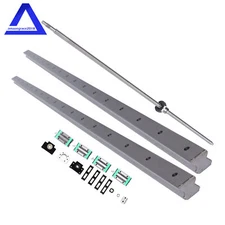 2PCS HGR20-1000mm Linear Rail + 1PC SFU1605-1000mm Ballscrew with BF12/BK12 Kit
