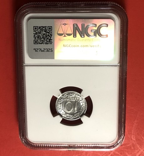 SPAIN-1959-10 CENTIMOS ,GRADED BY NGC MS 64. - Picture 2 of 4