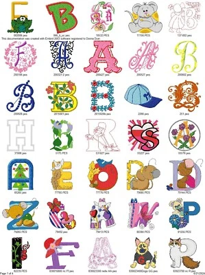 HUGE ALPHABET COLLECTION OVER 500 SETS EMBROIDERY MACHINE DESIGNS PES USB DRIVE