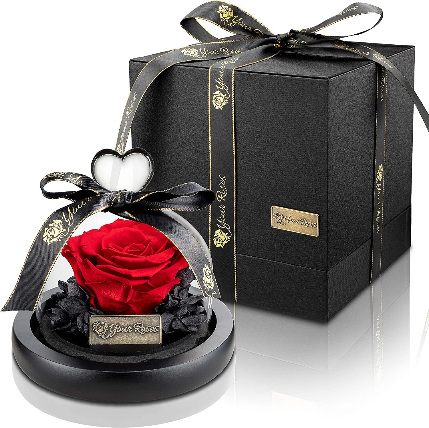 Konservierte Rose im Glas - Geschenk für Frau - Jahrestag Hochzeit Geburtstag