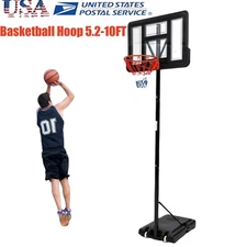 Portable Basketball Hoop 5.2-10FT Adjustable Basketball Goal System Teen Adult