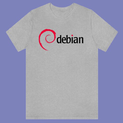Linux Debian Men's Grey Size S-3XL