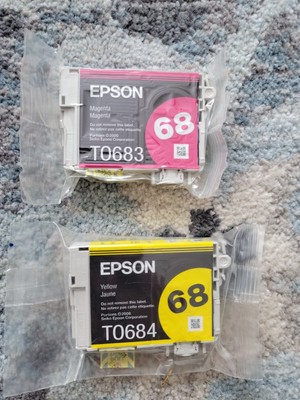 EPSON T0683 T0684 YELLOW MAGENTA 2 PACK OPEN BOX SEALED Work force printer