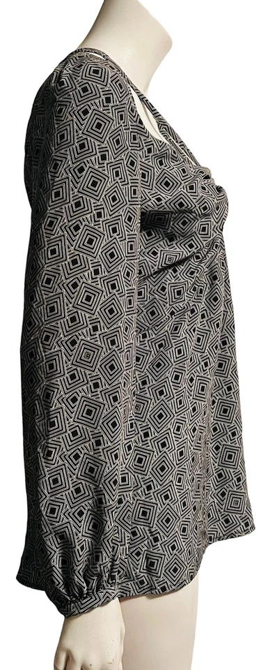 Equipo Mujer Seda Corte Arden Top Muy RARO Muestra Negro Blanco Nuevo con Etiquetas Pequeño Foto 4 de 4