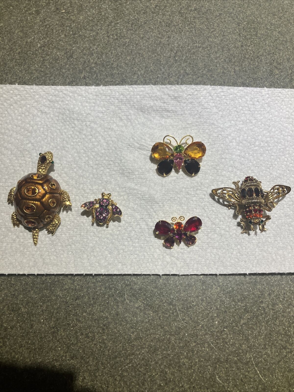Lot 5 Joan River Brooches Turtle Butterfly Bee - image 2
