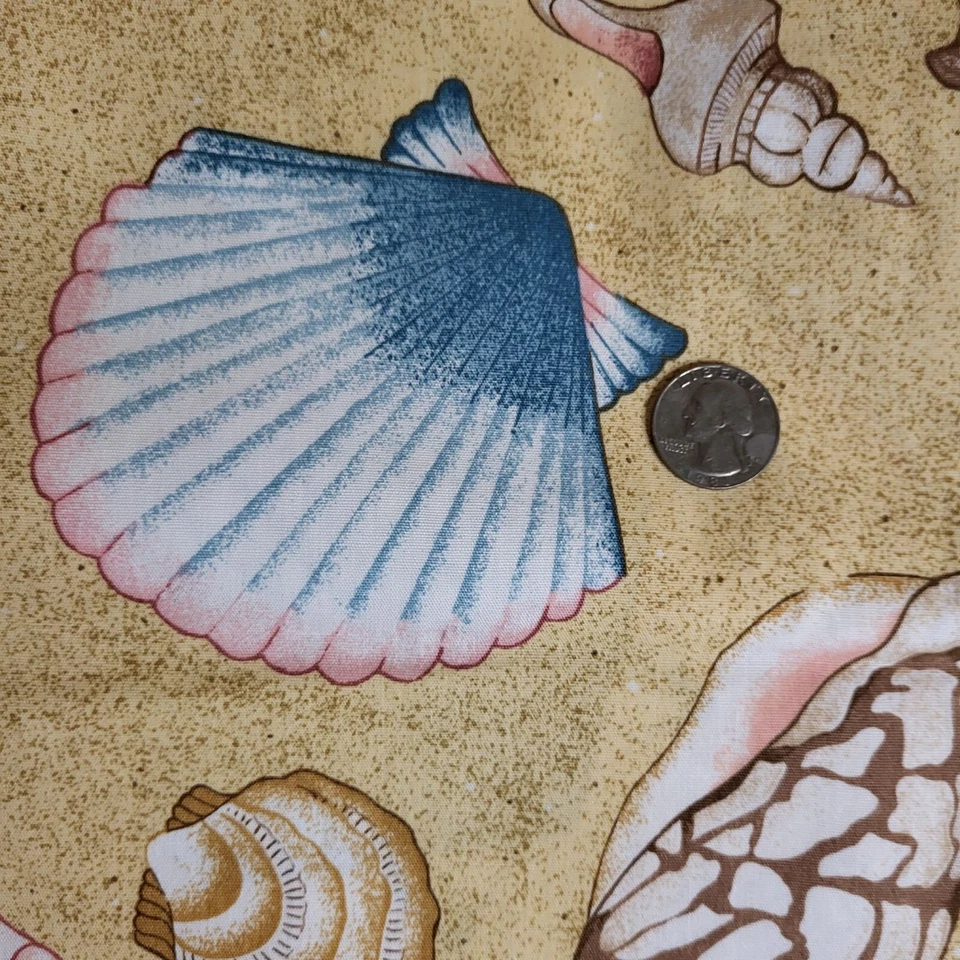 Cranston Print Works Decorator Fabric Nautical Sand Seashells Beach Coastal 3 yd - Image 2 of 3