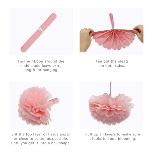 Meiduo Tropical Flamingo Palm Leaves Party Decorations with Paper Fans Paper ... - Picture 6 of 6