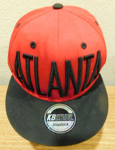 KB Ethos Premium Headwear Snapback Atlanta Bold Letters Logo Baseball Cap .
