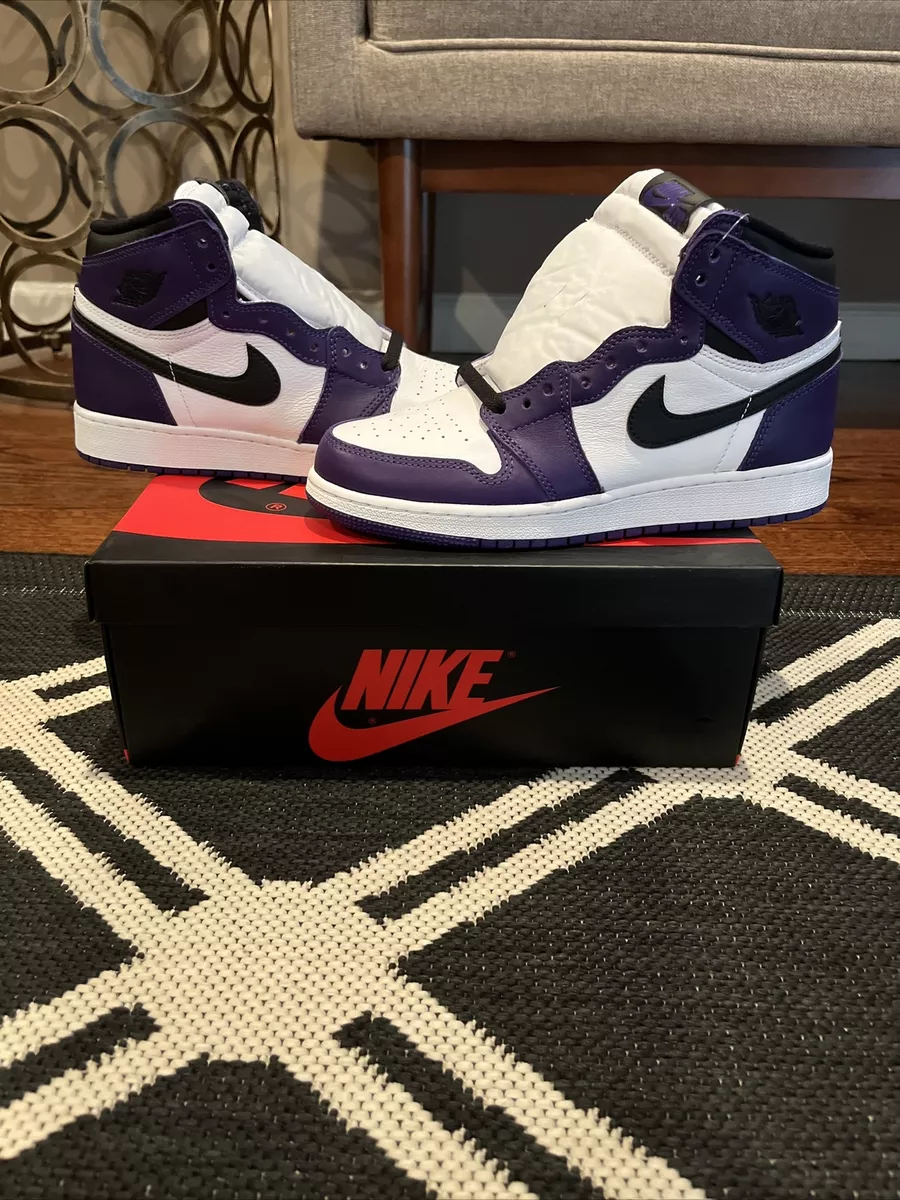Air Jordan 1 Retro High OG Court Purple White GS Size 6.5Y 575441
