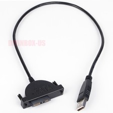 SATA Slimline to USB 2.0 Adapter Cable for Laptop CD DVD Rom Drive 7 6 13Pin