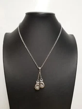 "I Can & I Will" Knockout Boxing Gloves Stainless Steel 22" Necklace