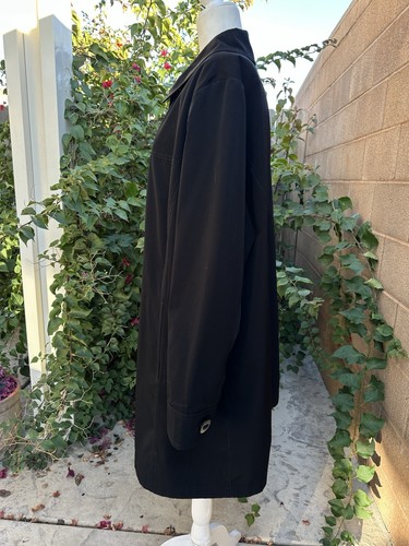 Vintage ESPRIT Women’s 2X Black Minimalist Overcoat Jacket Lined Big Buttons - Picture 7 of 13