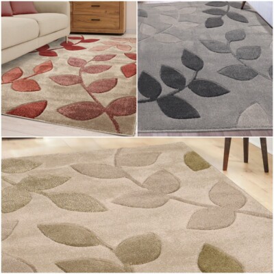 MODERNE WOHNZIMMERTEPPICHE DICKFLOR BLATT DESIGN SCHLAFZIMMER FLUR KINDERZIMMERTEPPICHE