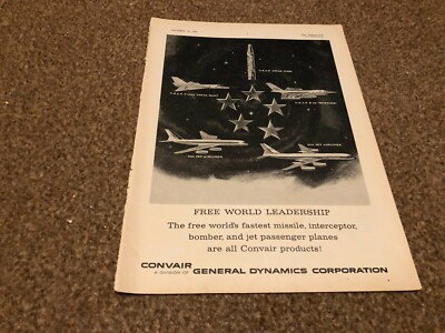 AC52 WERBUNG 11X8 CONVAIR A DIVISION OF GENERAL DYNAMICS CORPORATION