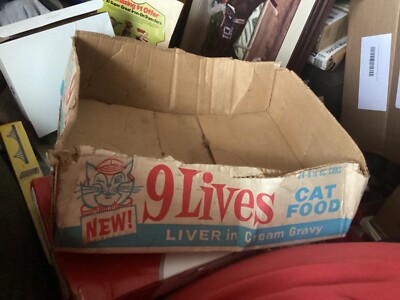 Vintage 1959? Original 9 Lives cardboard box rare