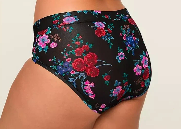 Novo com etiquetas - Lane Bryant Preto Floral Comfort Bliss Hipster Tamanho 26/28 Varejo: US$ 14,50 - Imagem 2 de 3