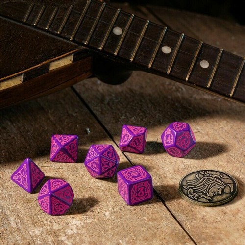 THE WITCHER DICE SET DANDELION THE CONQUEROR OF HEARTS RPG GAMES Q-WORKSHOP NEW - Picture 2 of 5