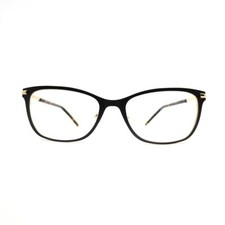 Chelsea Morgan CM8000 BK Eyeglasses Frames Black gold Cat-eye Full Rim 53-17-140