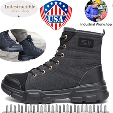 Mens Safety Shoes Steel Toe Indestructible Sneakers Work Waterproof Boots Hiking