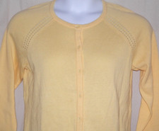 Christopher Banks FineKnit 3/4Sleeve Cardigan Sweater Sz. M Sunny Yellow NWT