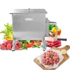 Hakka Manual Meat Mixer 15 lbs/7.5L Capacity Tank Stainless Steel Sausage Mixer