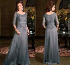 Plus Size Mother Of The Bride Dresses O- Neck Half Sleeves Lace applique Gowns