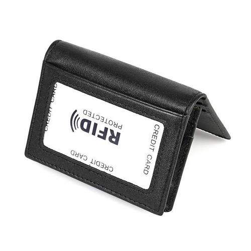 Rfid Mens Slim Front Pocket Wallet Leather Bifold Id/credit Card Holder - Picture 11 of 16