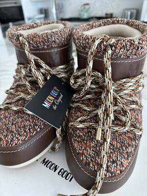 BRAND NEW CHLOE X MOON BOOTS w Box Size 37W TANNISH BROWN GENUINE