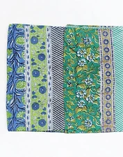 2 Cotton Sarong Beach Wrap Dress Cover-Up Floral Block Print Hippie Boho Fashion