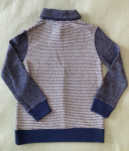 NWT! Cat and Jack boys Sweater M 8-10 Heather Navy Blue Pullover Cotton Striped - Picture 3 of 10